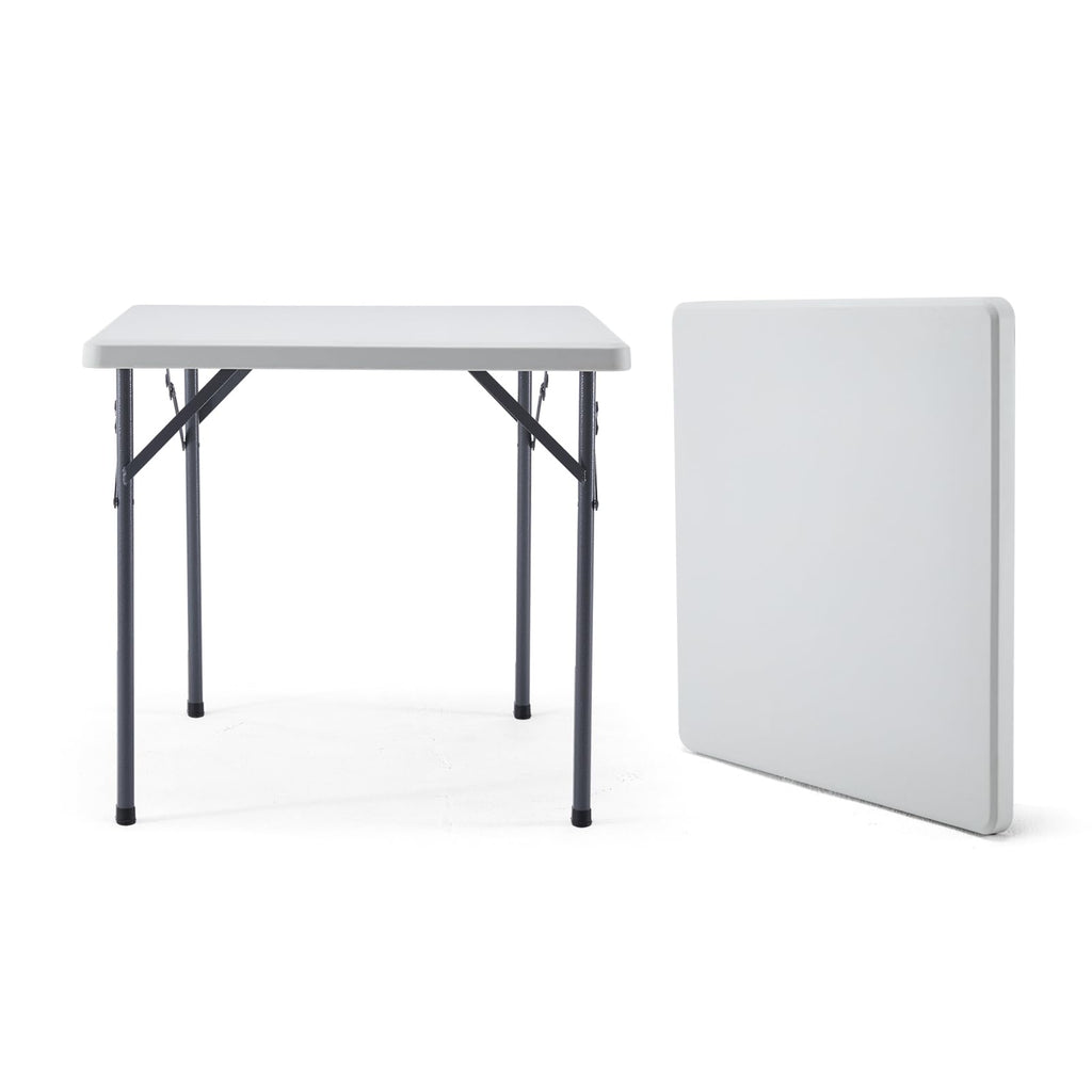 Square Folding Table 31.5"x31.5" Plastic Portable White Q3570