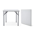 Square Folding Table 31.5"x31.5" Plastic Portable White Q3570