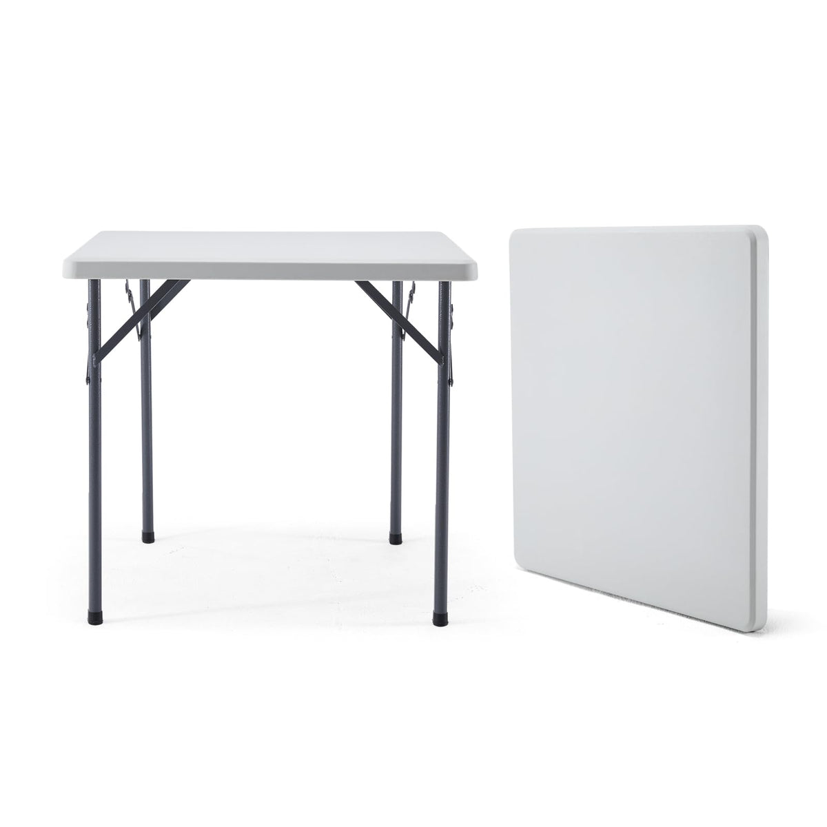 Square Folding Table 31.5"x31.5" Plastic Portable White Q3570