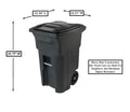 64 Gallon Garbage Cans Trash Cans with Wheels and Lid O4238