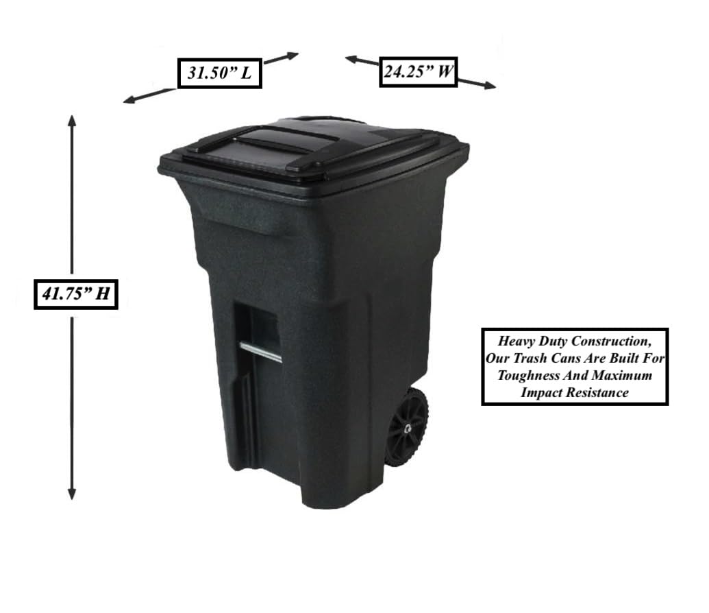 64 Gallon Garbage Cans Trash Cans with Wheels and Lid O4238