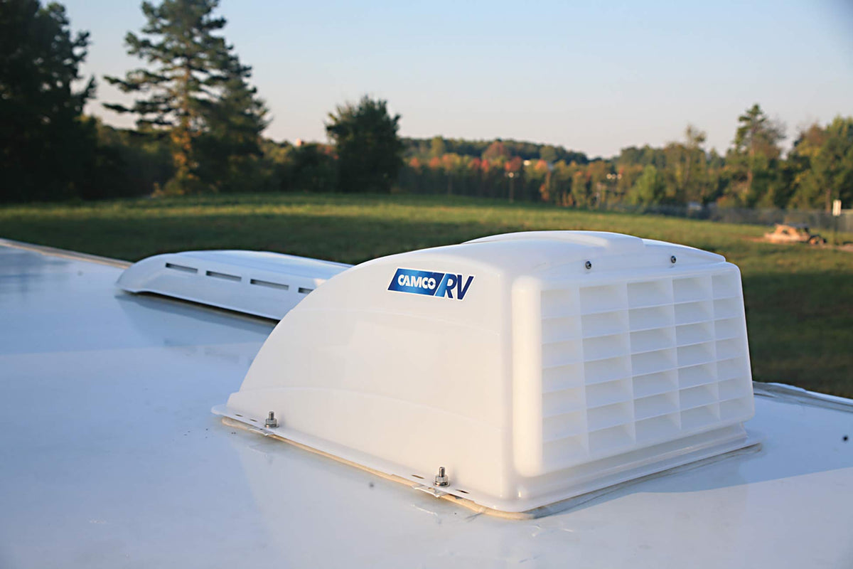 White RV Roof Vent Cover J94340