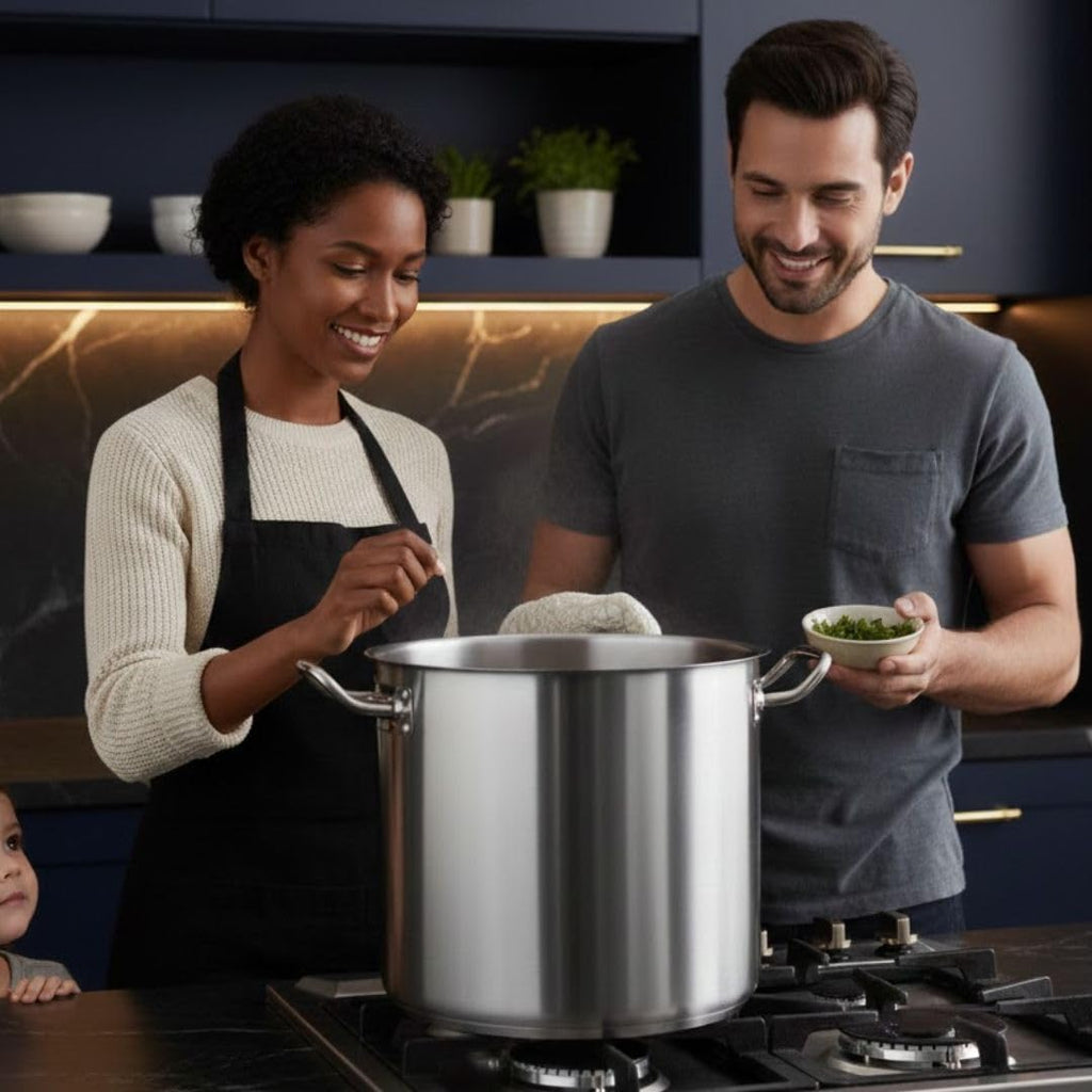 40 qt. Stainless Steel Stock Pot with Lid E468428