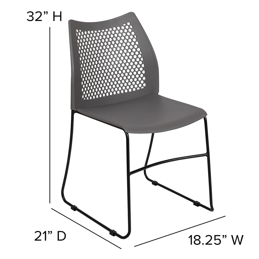 Gray Stack Chair with Air-Vent Back Y245147