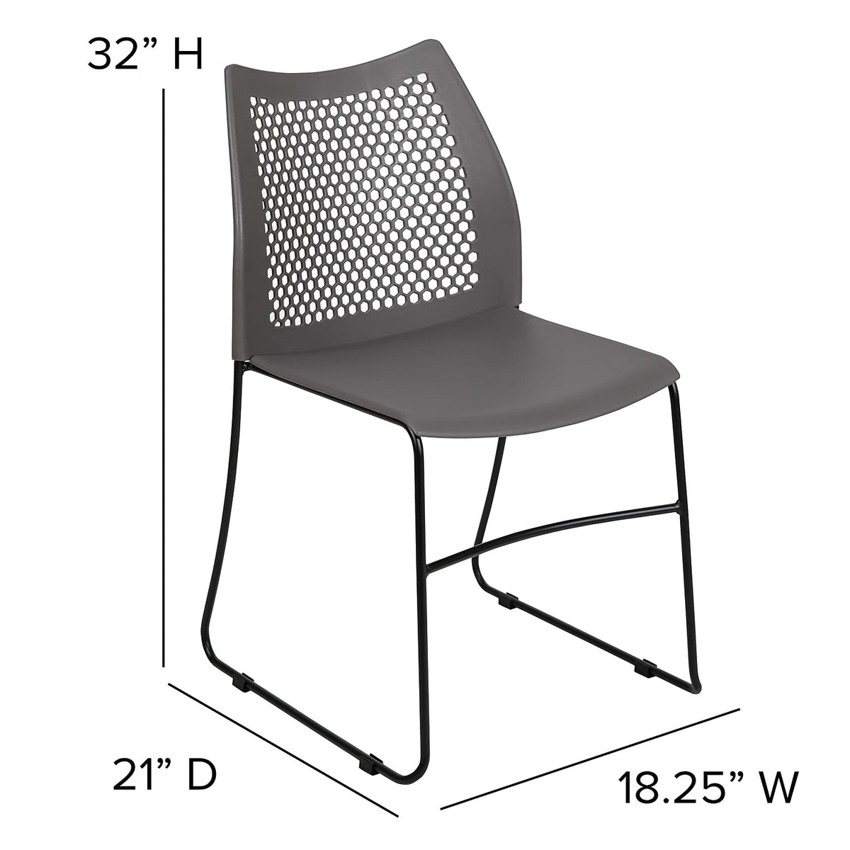 Gray Stack Chair with Air-Vent Back Y245147