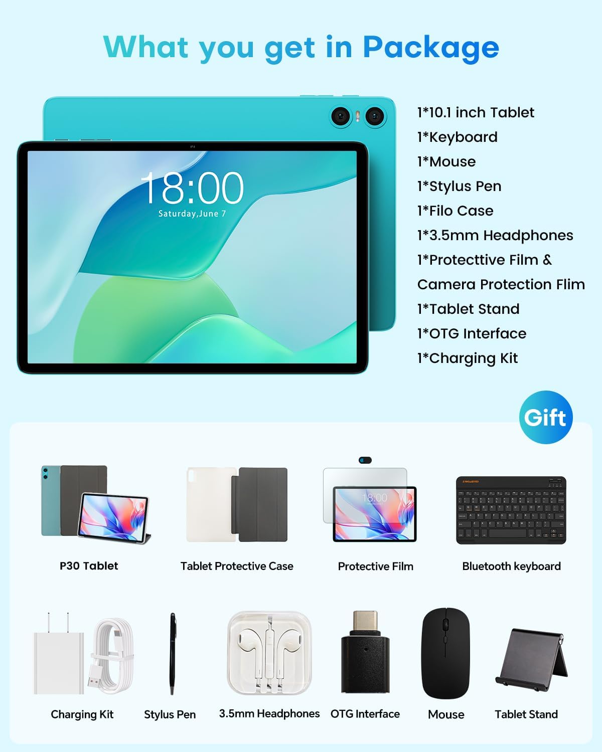 10.1" Android 2-in-1 Tablet Bundle with Keyboard Mouse Case D95157