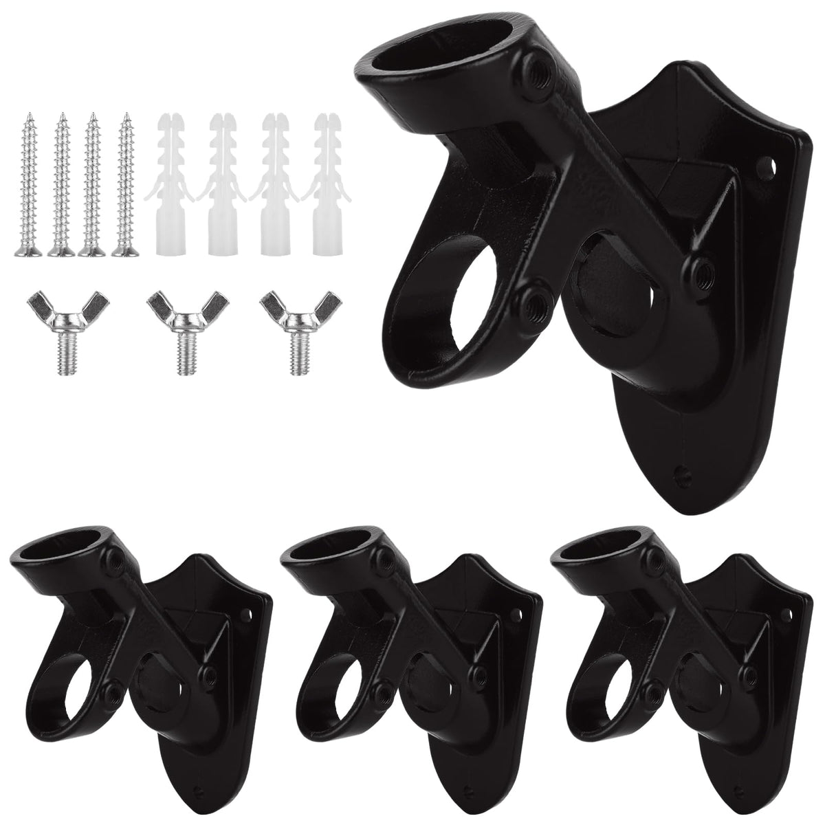 4 Pack Aluminum Flag Pole Holder Brackets 1 inch H356656