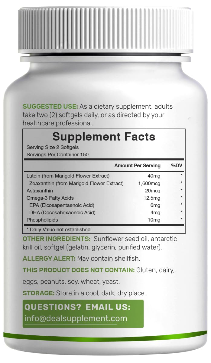 Lutein and Zeaxanthin 40mg 300 Softgels C33600
