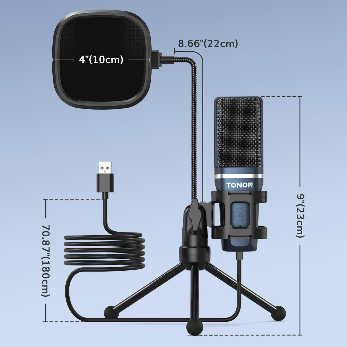 USB Cardioid Condenser Podcast Microphone S2898