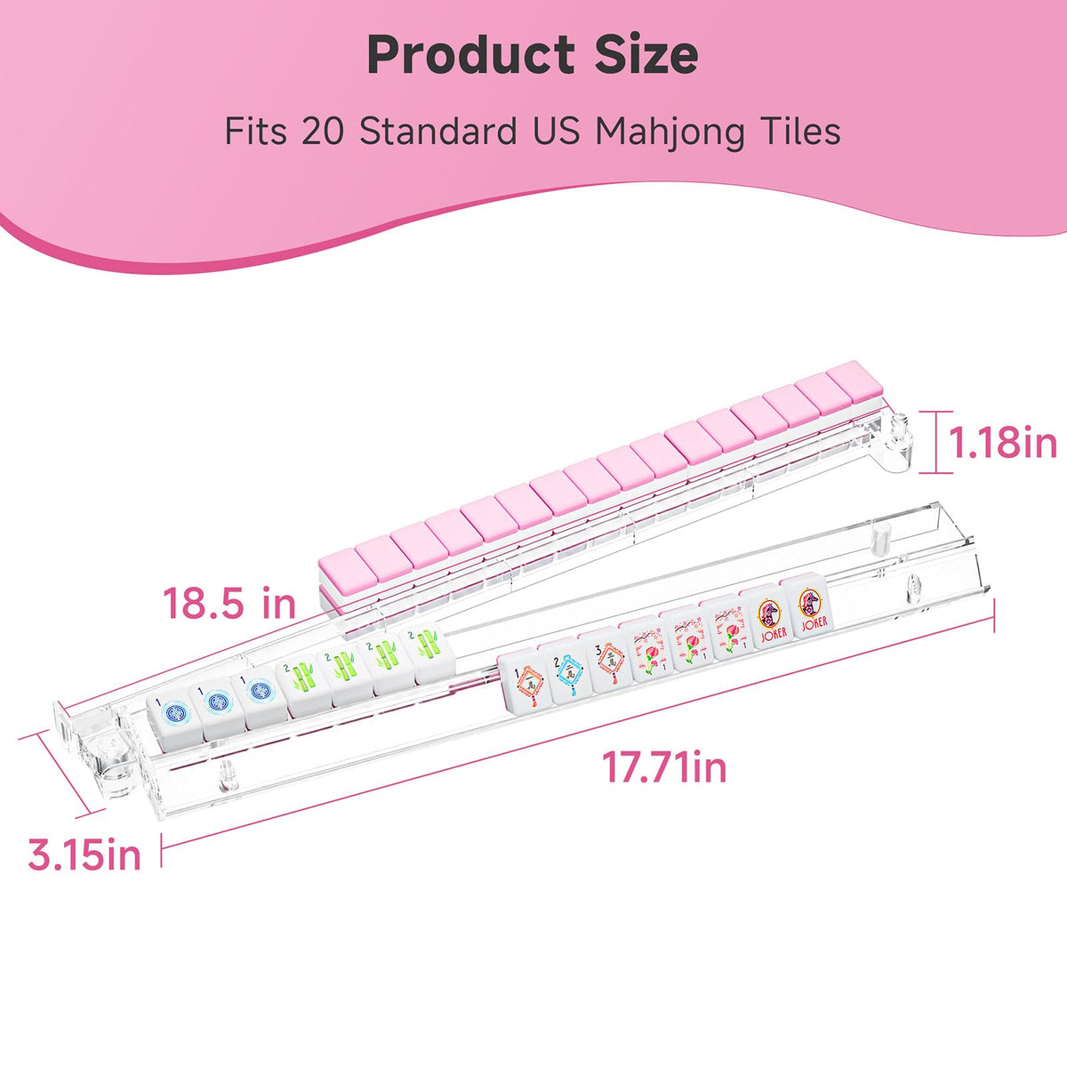 Clear Acrylic Mahjong Racks with Pushers, 4 Pack D4297