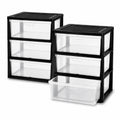 Plastic 3 Drawer Storage Tower with Clear Removable Bins R8542
