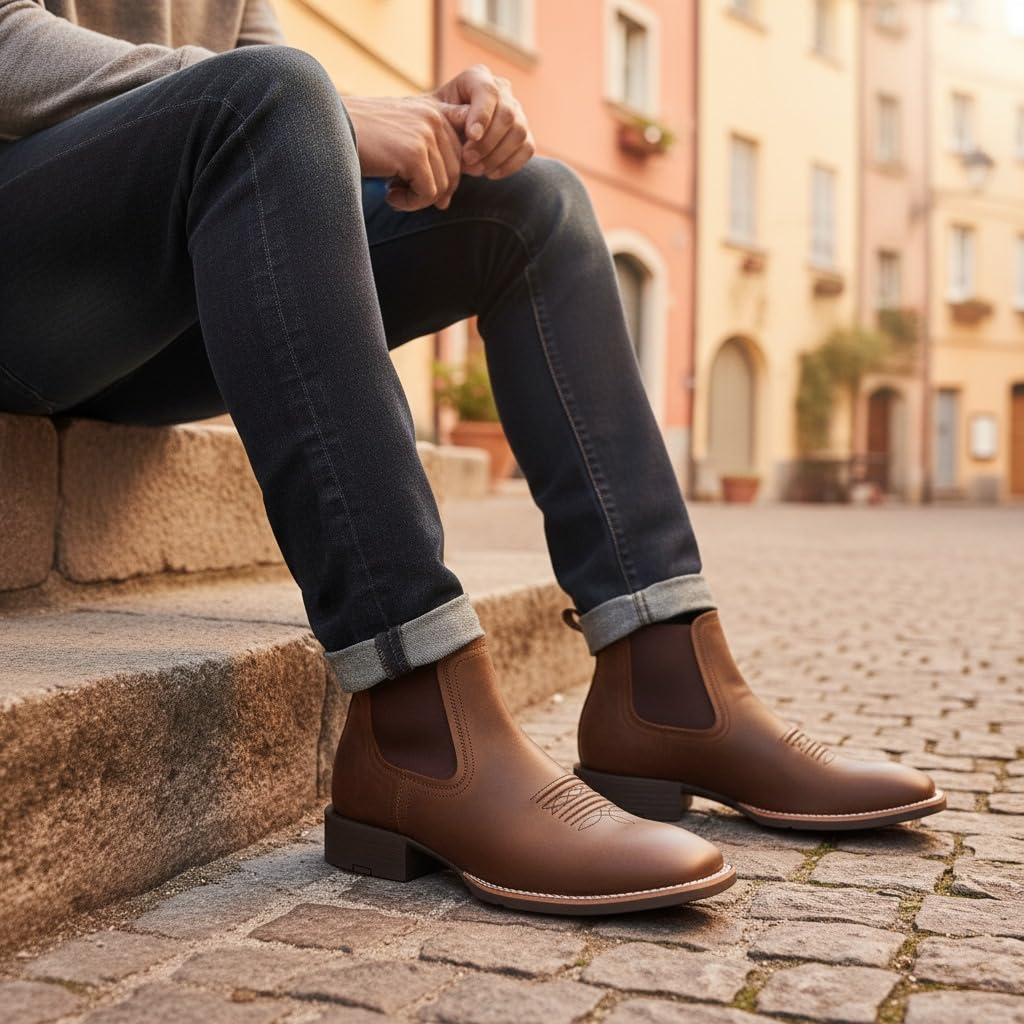 Slip-On Square Toe Western Boots U2013