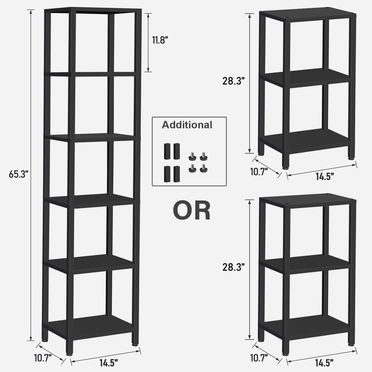 6-Tier Tall Narrow Bookshelf R4393