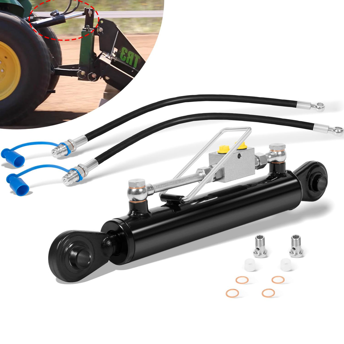 Hydraulic Top Link Cat. 1-1 with Locking Block and 2 Hose D388008