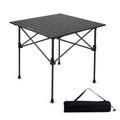 Square Folding Adjustable Height Camping Table, Black O21169