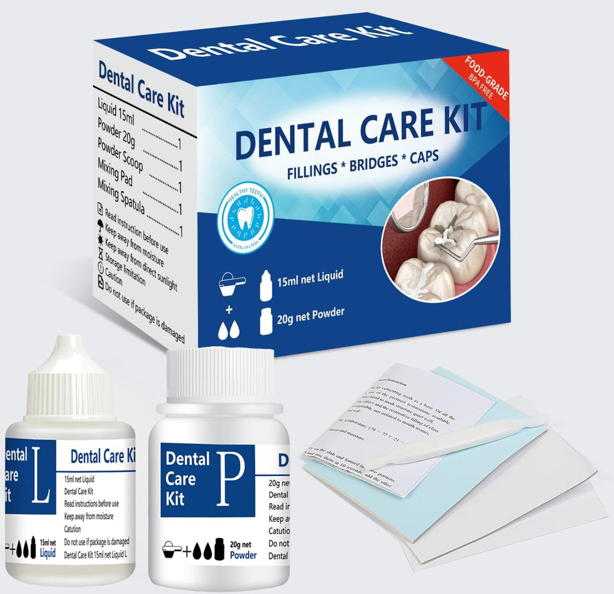 Temporary Teeth Replacement Zinc Oxide Eugenol Dental Kit 4 Pcs F2390