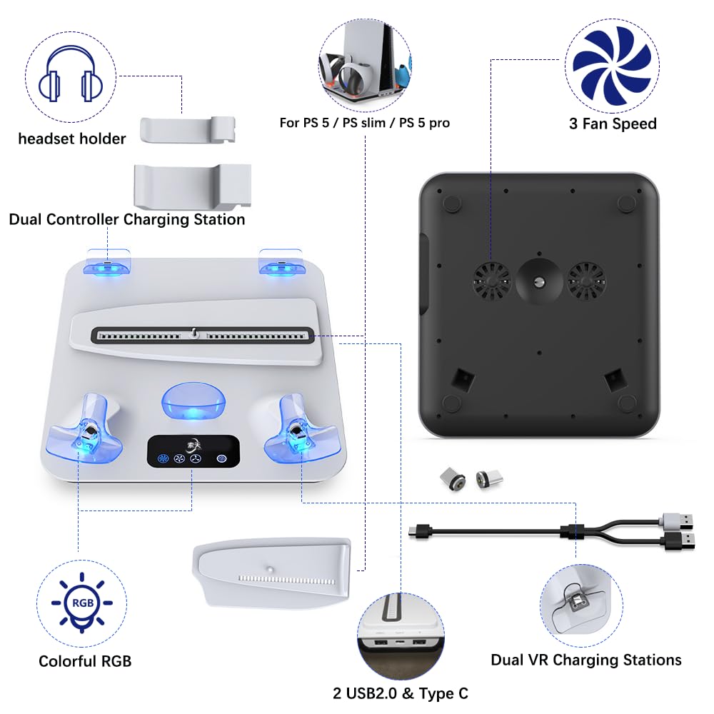 PS5 Cooling Station with Controller & PS VR2 Charger Z31514