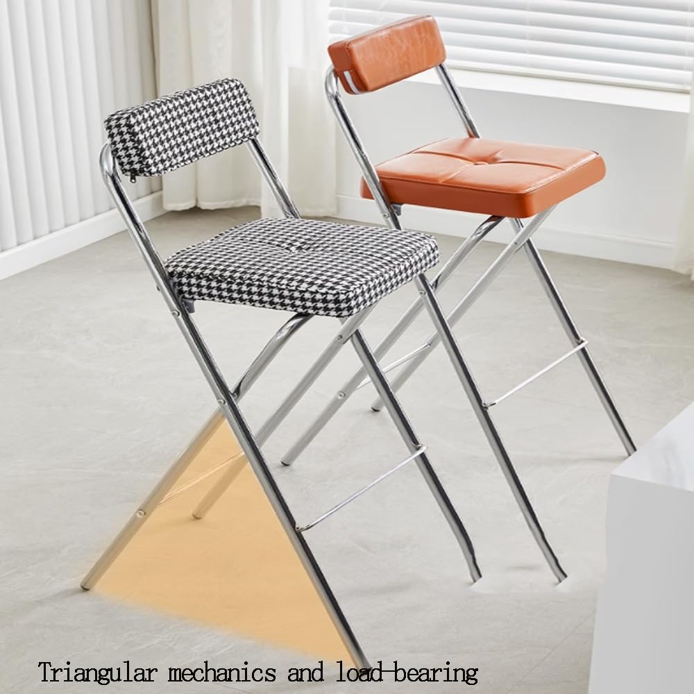 Black Folding Bar Stool with Backrest H860