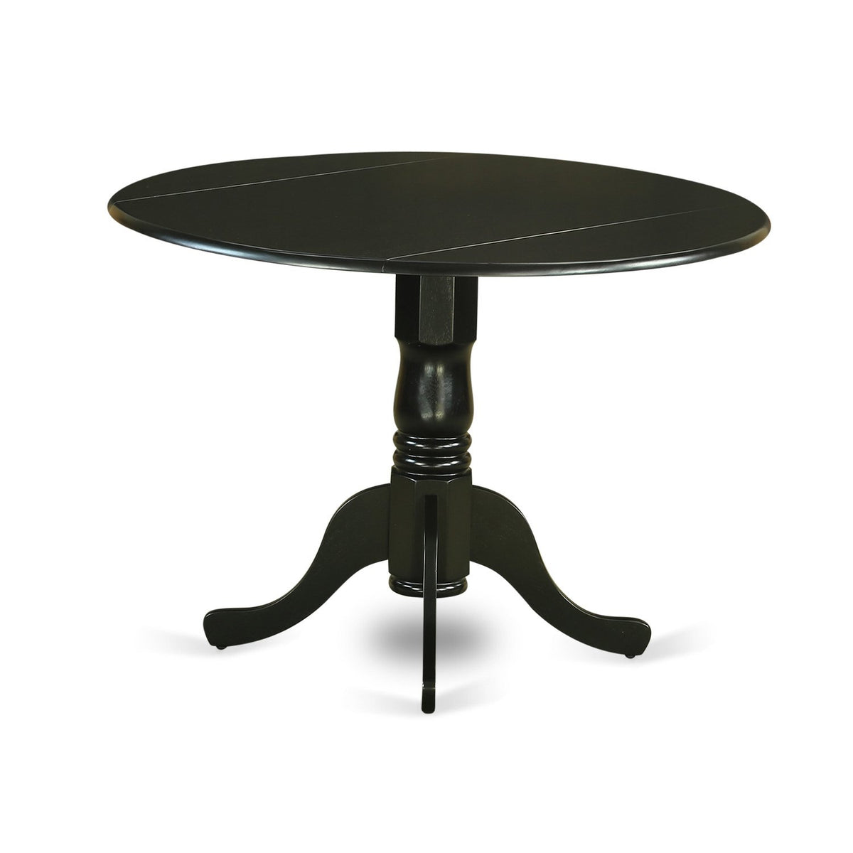 5 Piece Round Dining Table Set with Dropleaf and 4 Faux Leather Chairs H982267