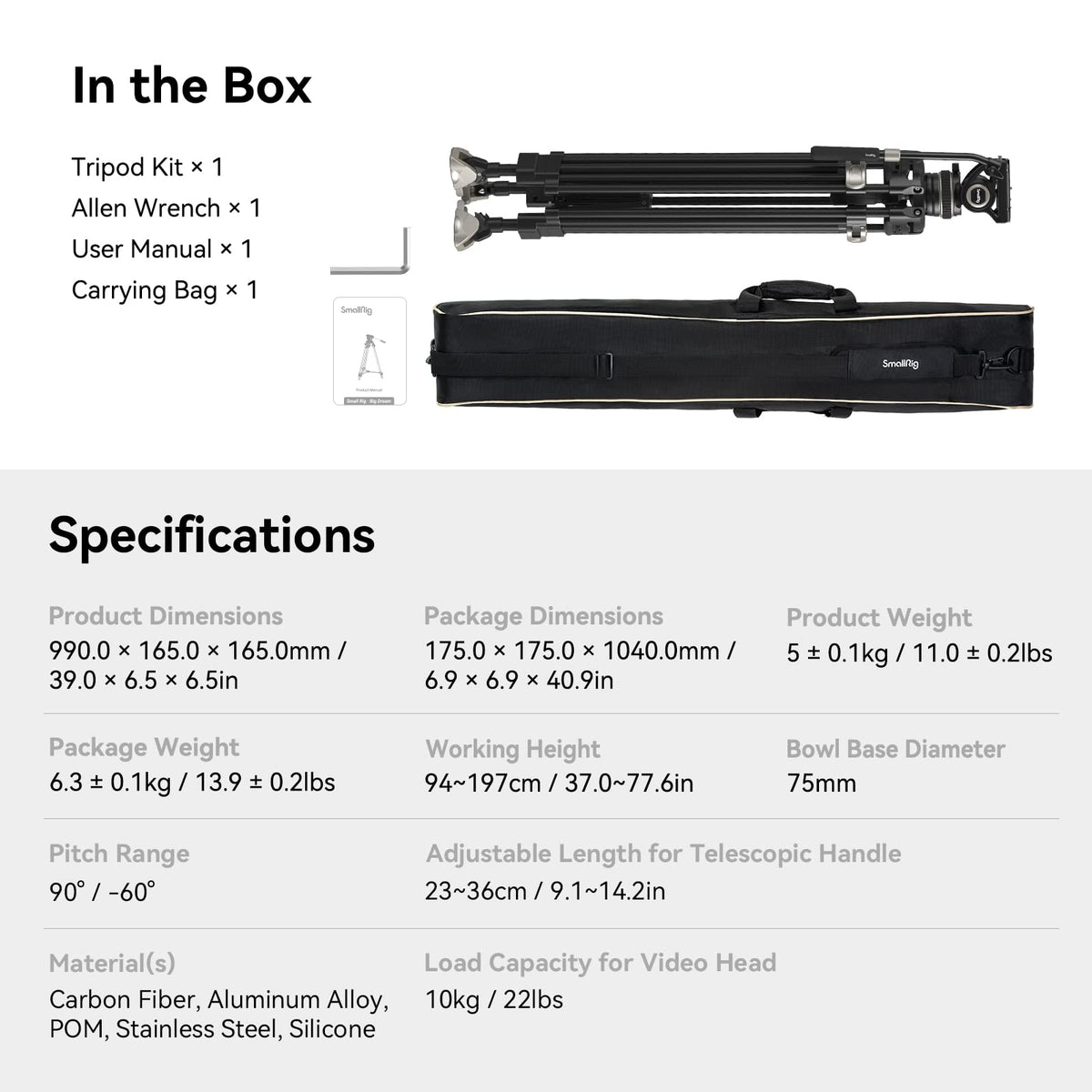 Carbon Fiber Tripod System W13962