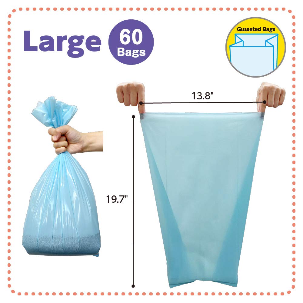 Unscented Cat Waste Disposal Bags 60 Count Pack of 3 T2173