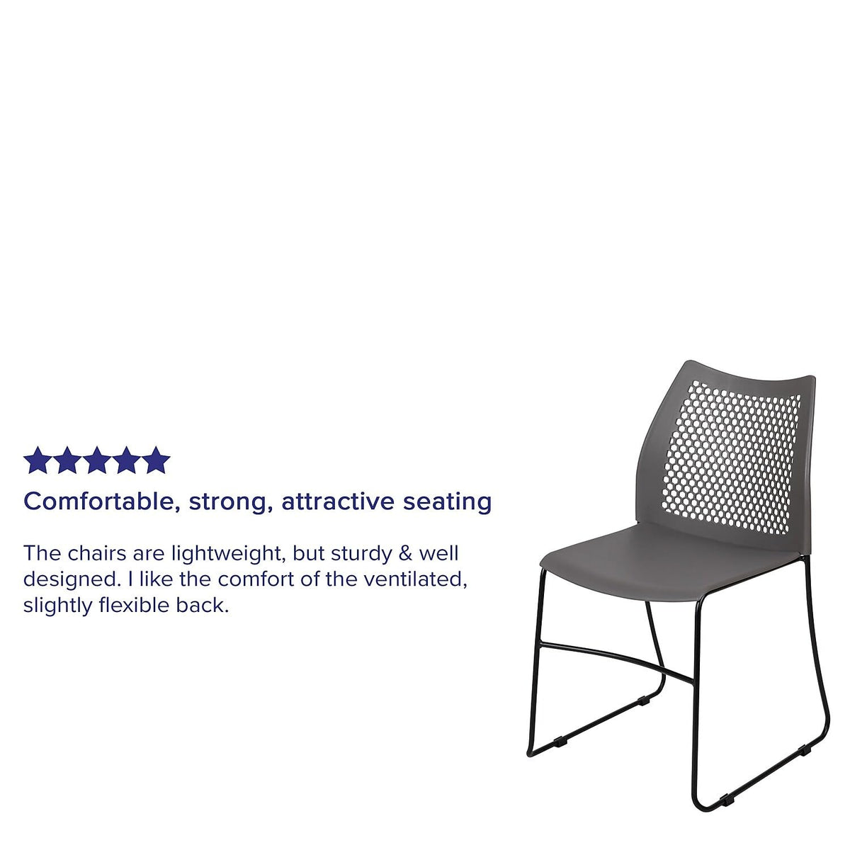 Gray Stack Chair with Air-Vent Back Y245147