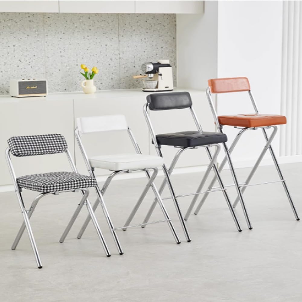Black Folding Bar Stool with Backrest H860