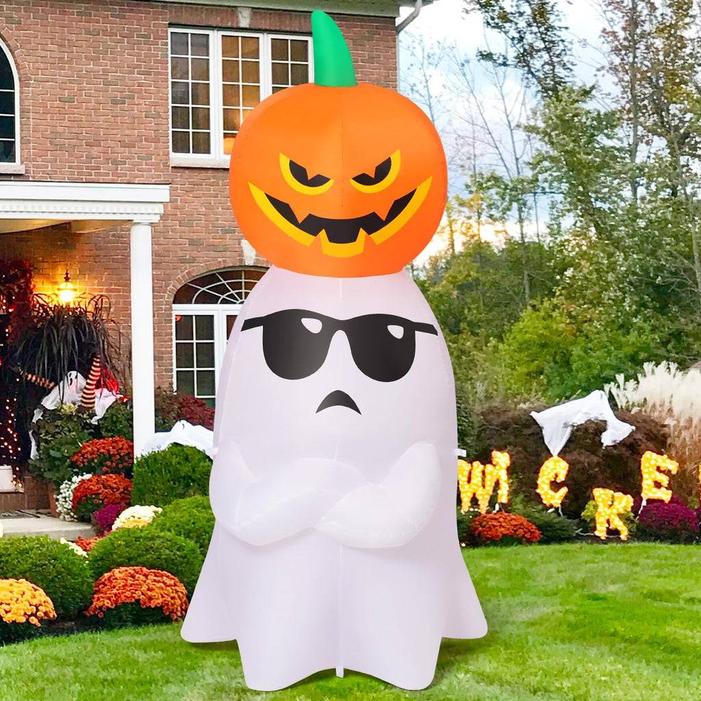 6.2 FT Halloween Inflatables Ghost with Pumpkin G7414