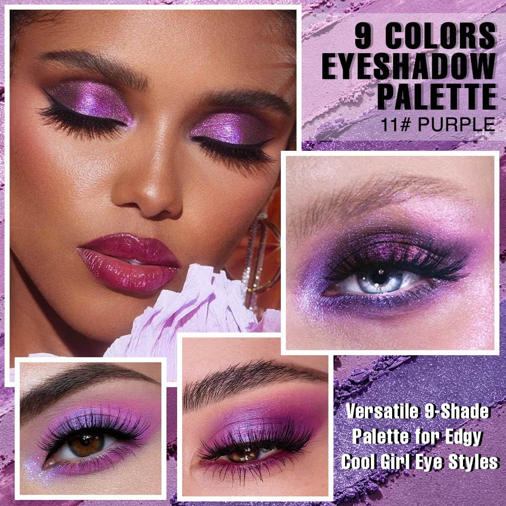 9 Colors Matte Shimmer Metallic Eyeshadow Palette X845