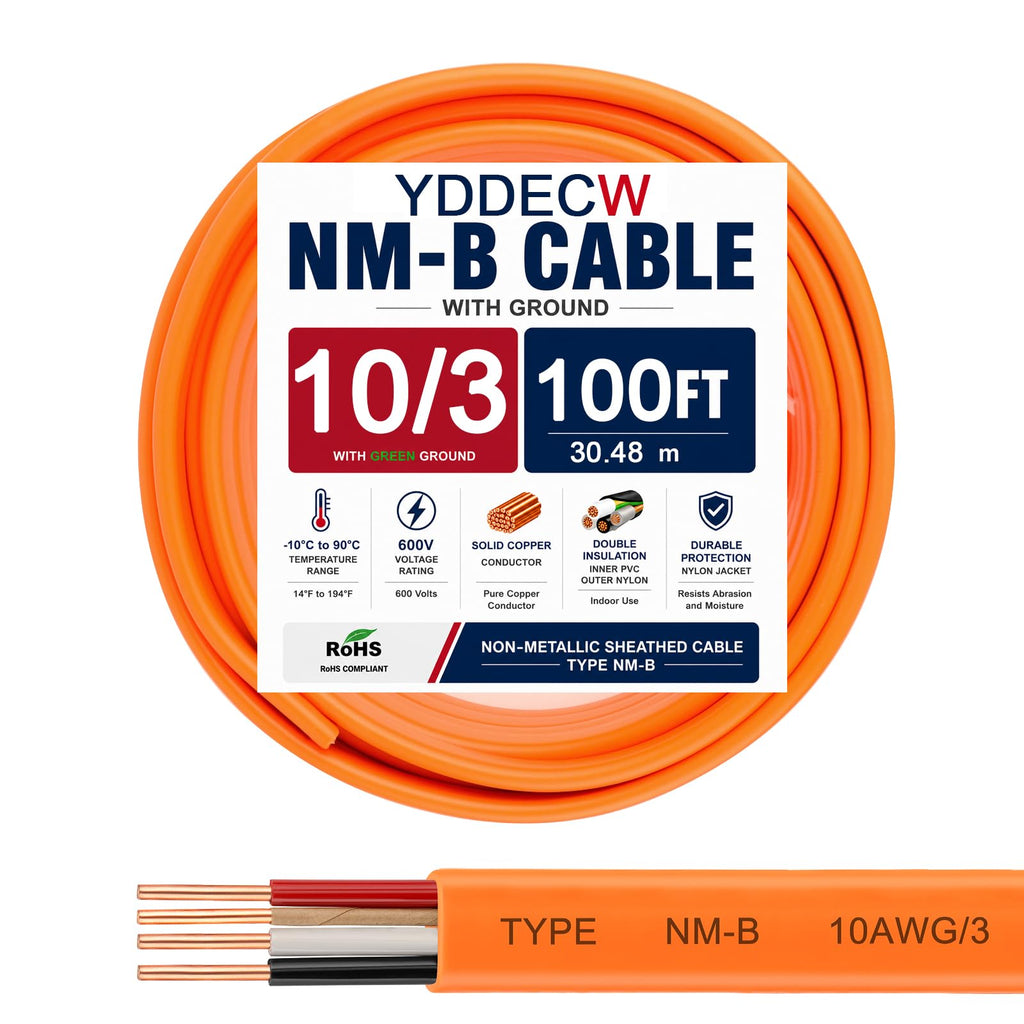 10 Gauge 3 Conductor NM-B Wire with Ground 100FT X583317