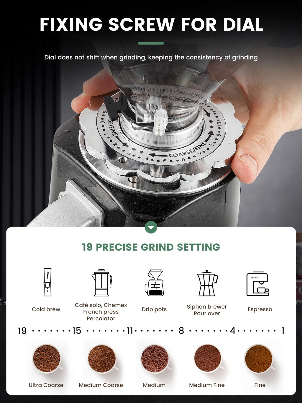 60mm Flat Burr Coffee Grinder R61719