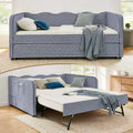 Blue Gingham Twin Daybed with Pop Up Trundle J71518
