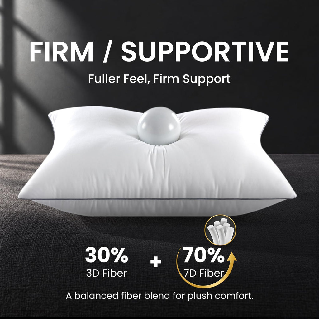 King Size Set of 2 Firm Bed Pillows Z399