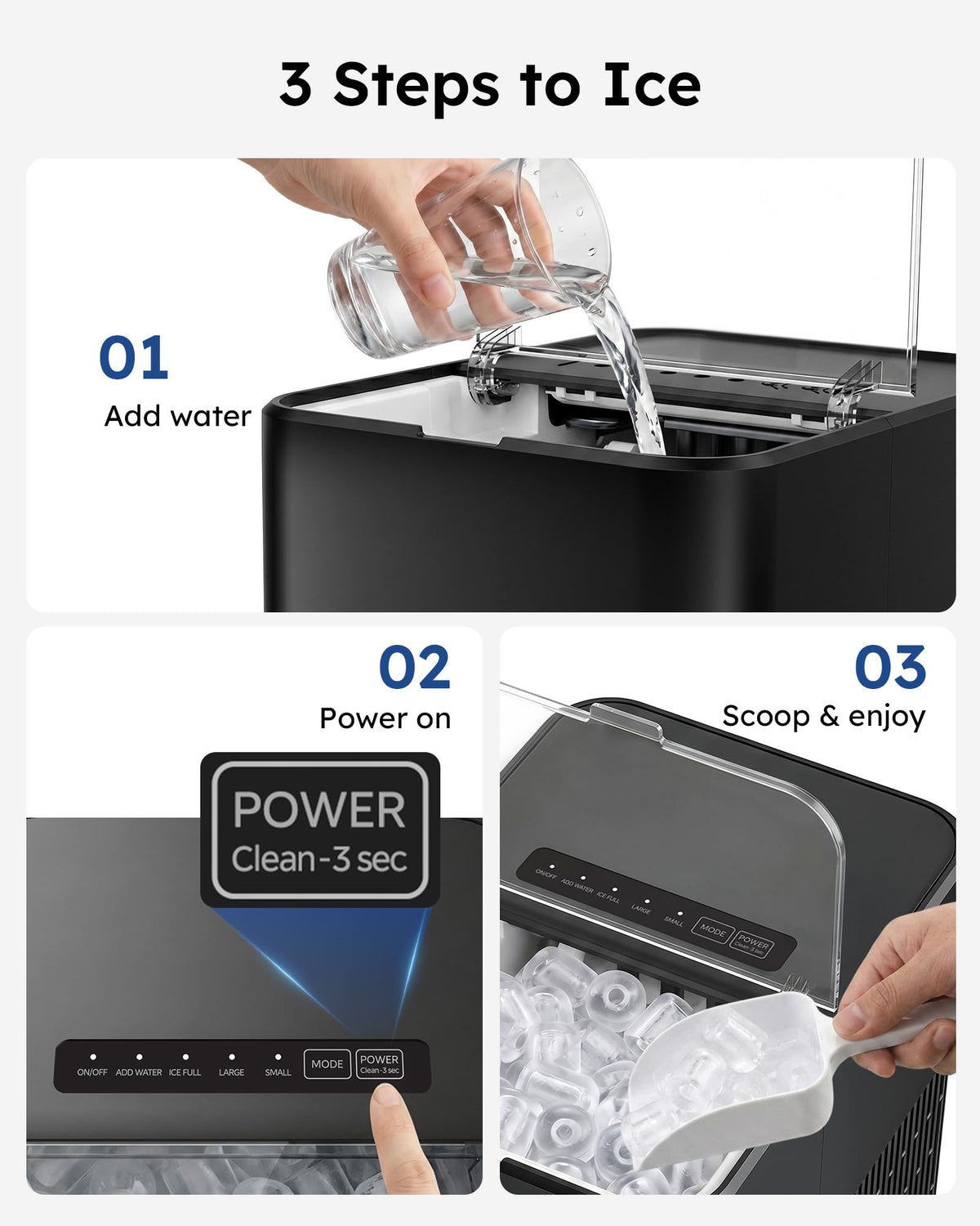 Countertop Ice Maker 26.5 lbs/Day 8 Bullet E126