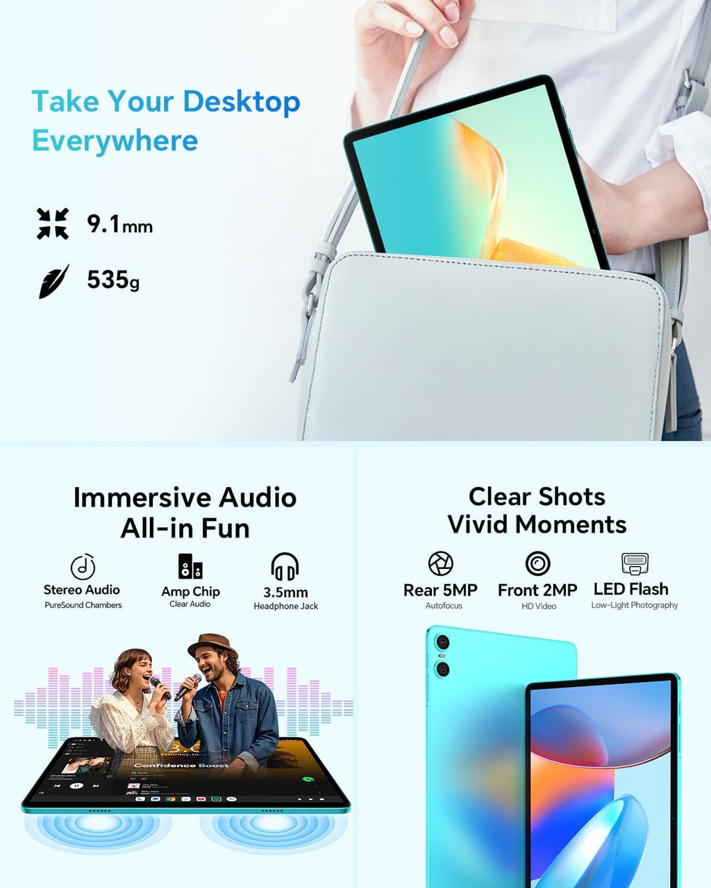 10.1" Android 2-in-1 Tablet Bundle with Keyboard Mouse Case D95157