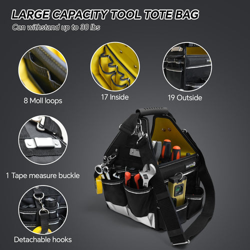 10in Tool Tote Bag with 43-Pocket Organizer W7164