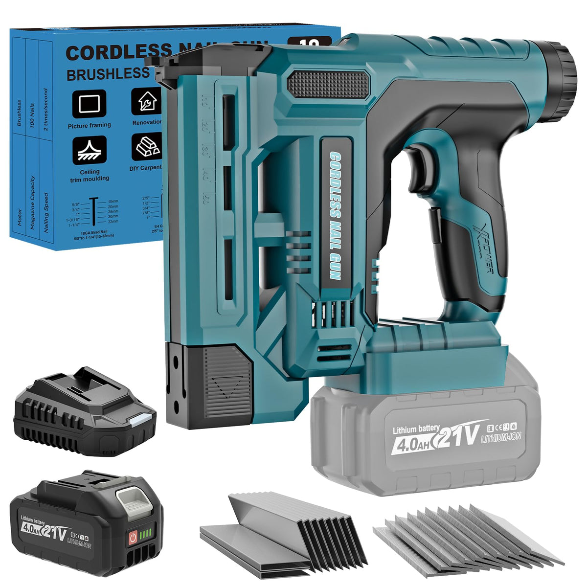 18 Gauge 2 in 1 Cordless Brad Nailer & Staple Gun Z856965
