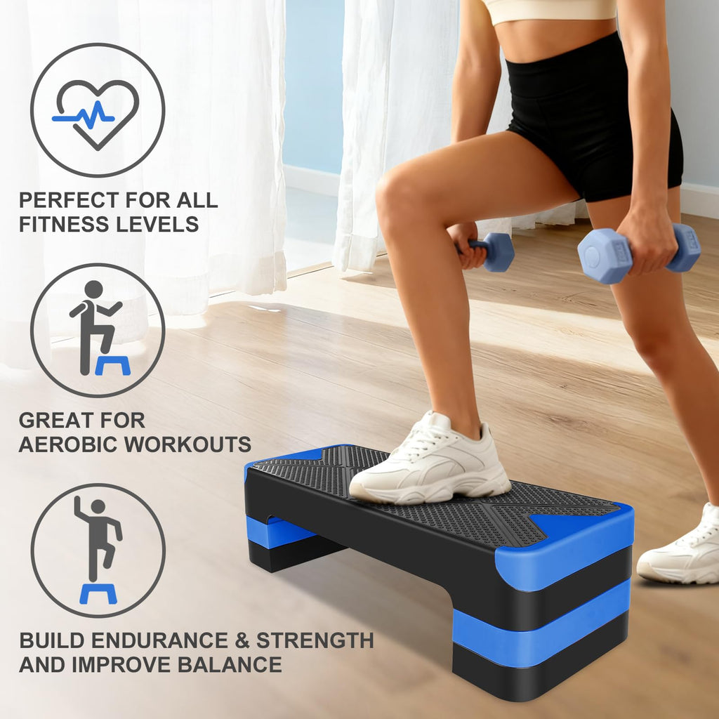27" Adjustable Aerobic Step Platform with 4 Risers K9608