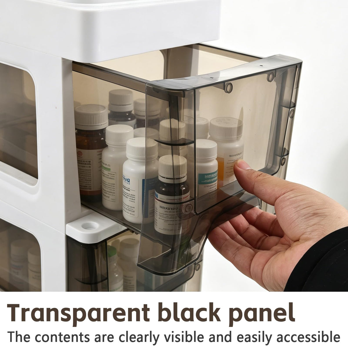3 Drawer Narrow Plastic Storage Cart with Wheels V419