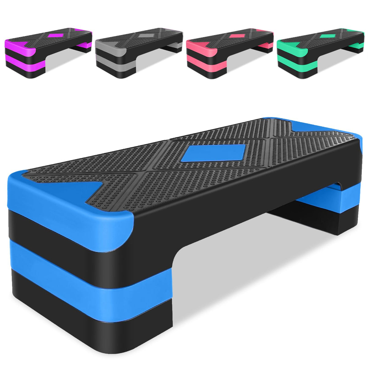 27" Adjustable Aerobic Step Platform with 4 Risers K9608