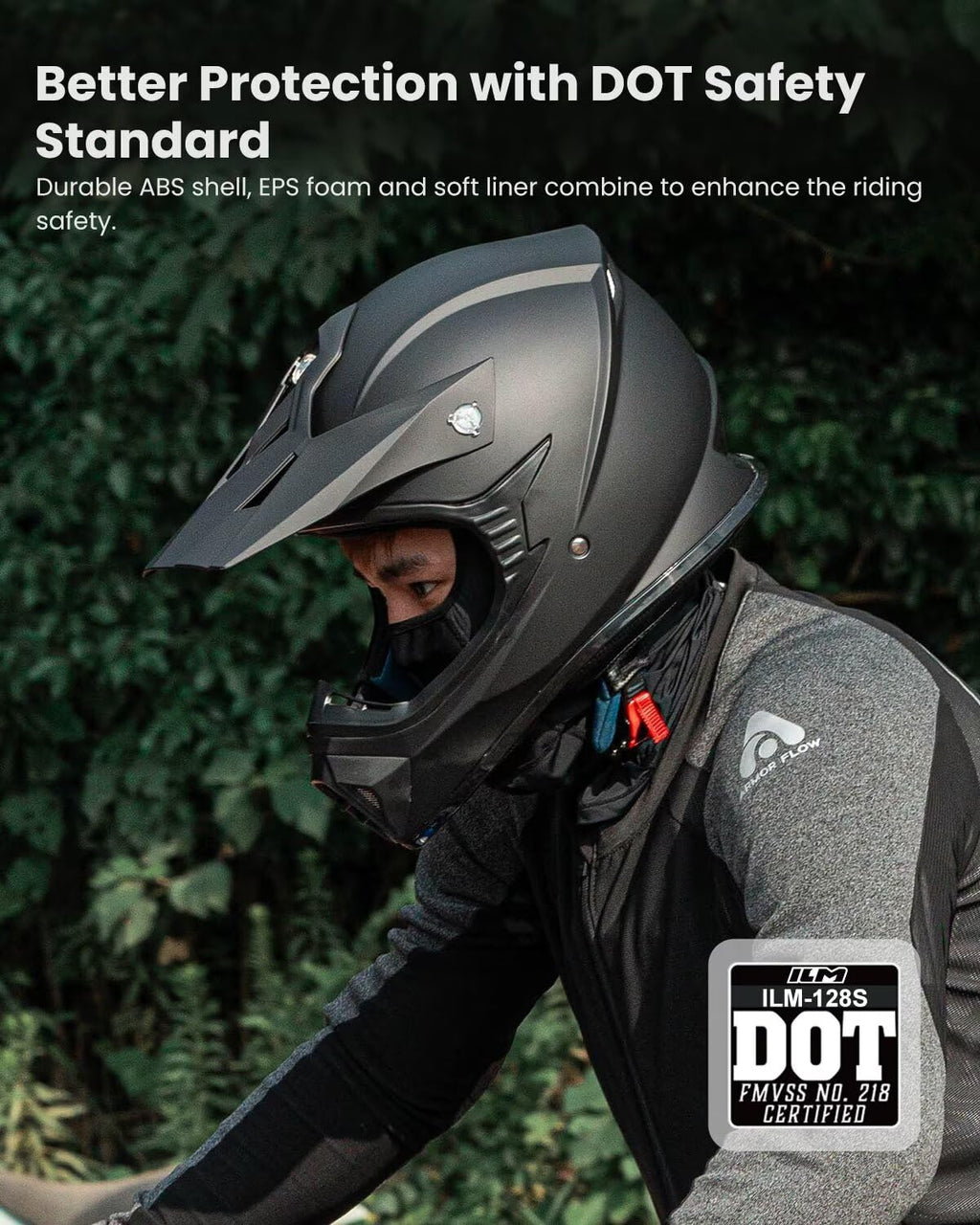 Adult Full Face Motorcycle Helmet, DOT Approved, Matte Black M9763