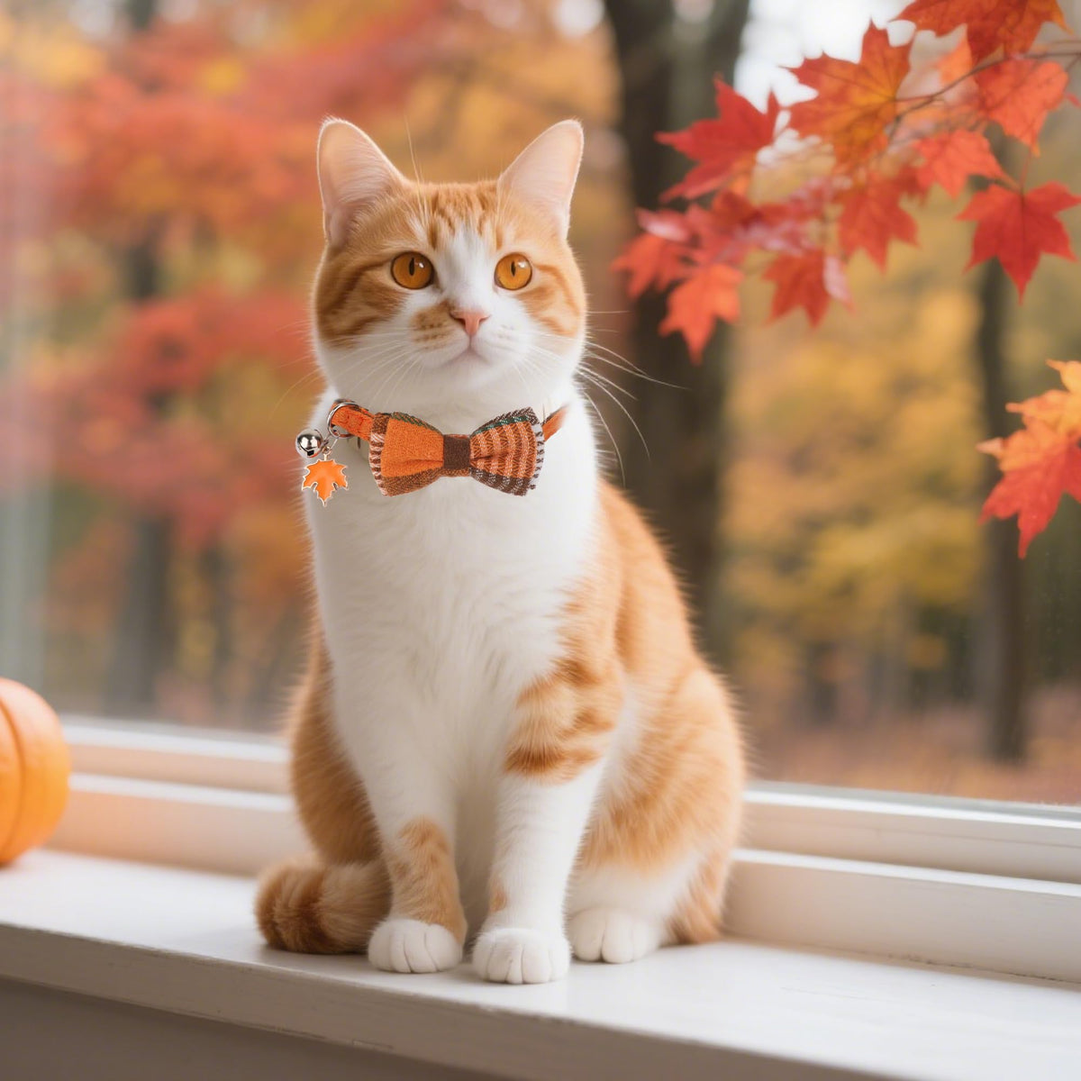 Orange Plaid Cat Collar B79178