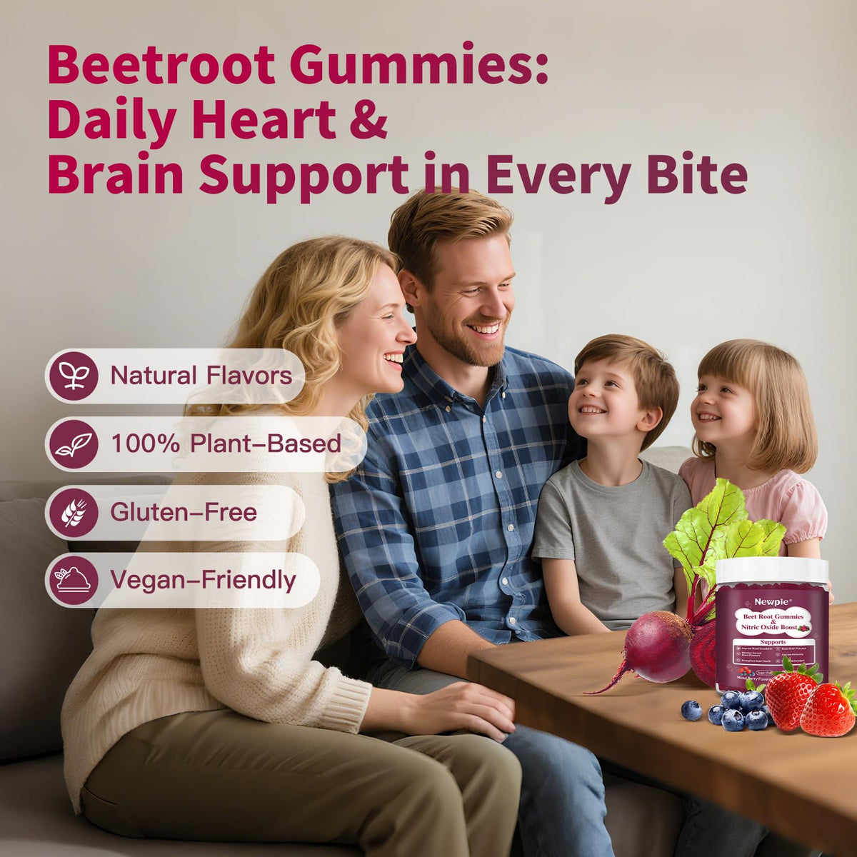 Beet Root Gummies Mixed Berry 60 Chews X381905