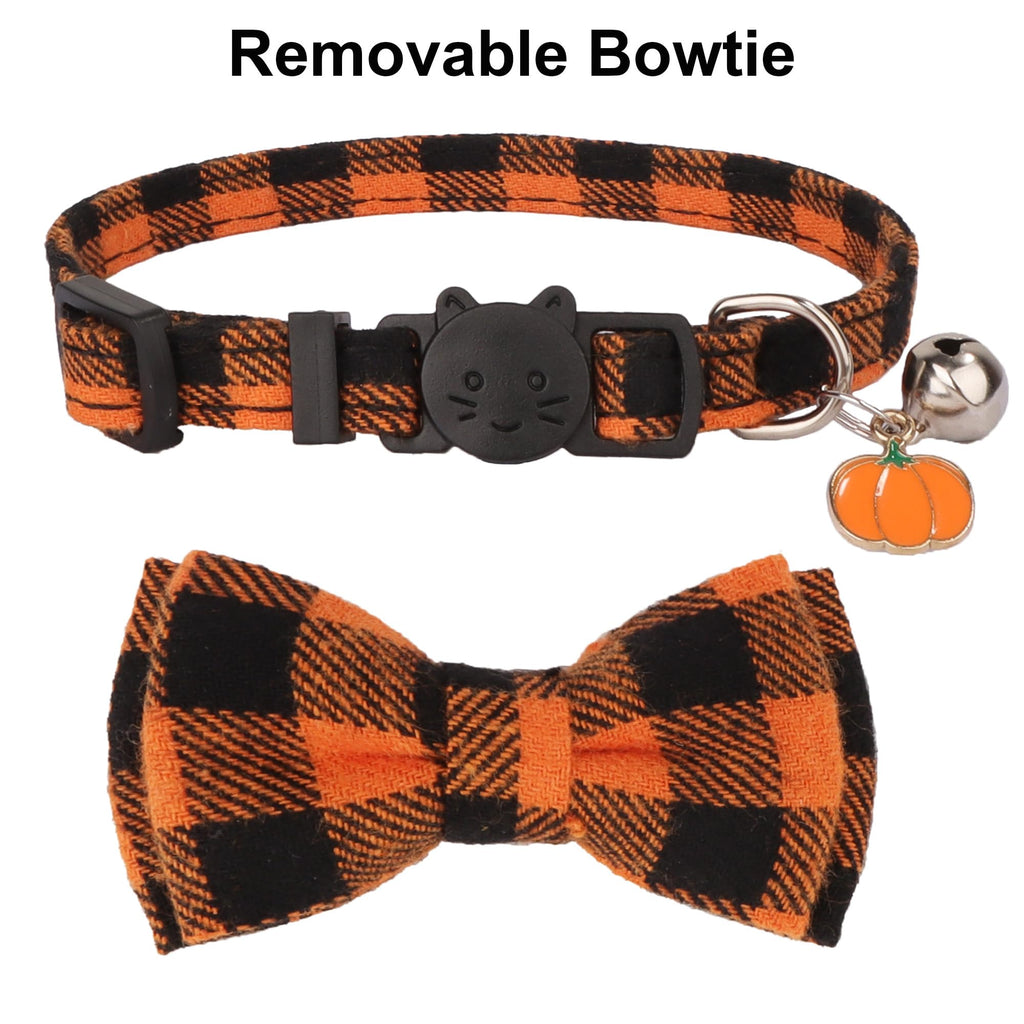 Orange Plaid Cat Collar B79178