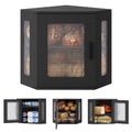 Large Black Wooden Bread Box with Acrylic Window R607400