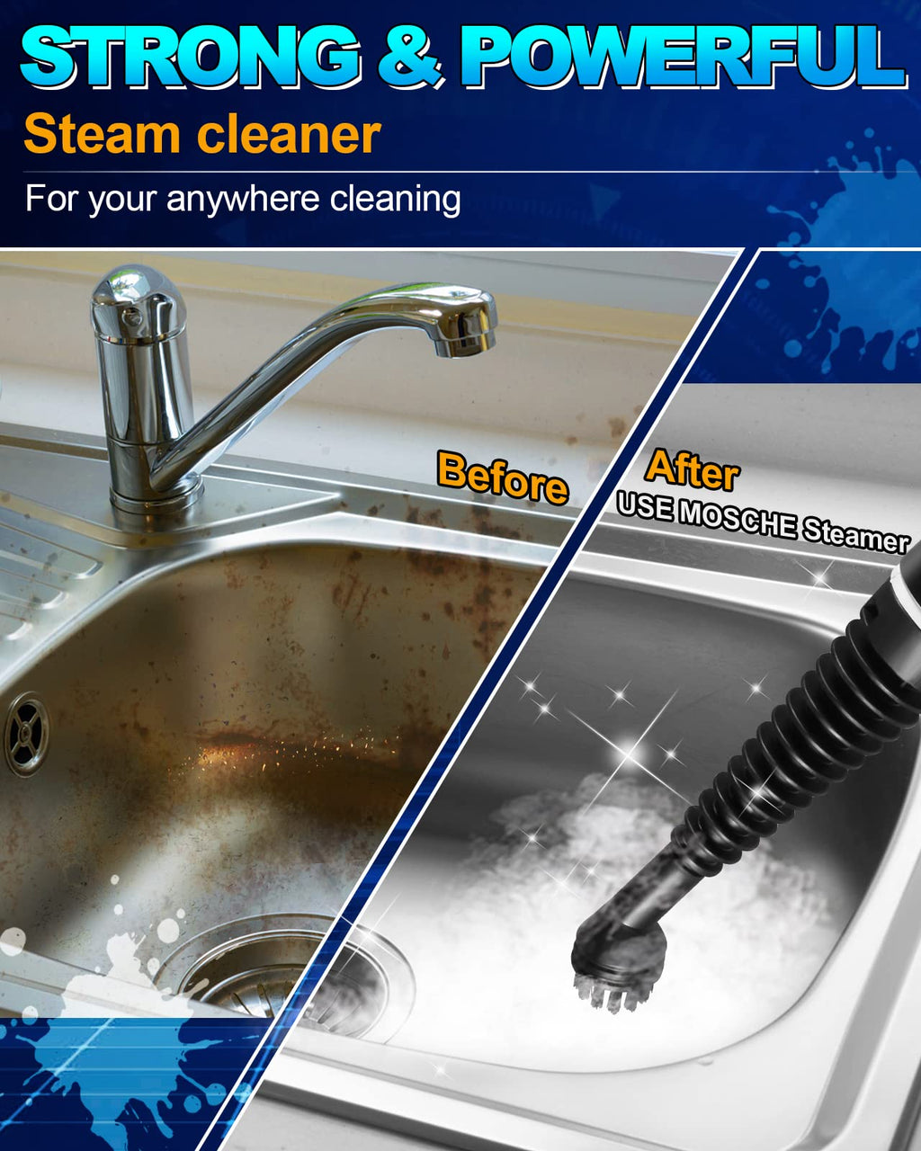 Handheld Portable Steam Cleaner with 11-Piece Accessory Set X422076