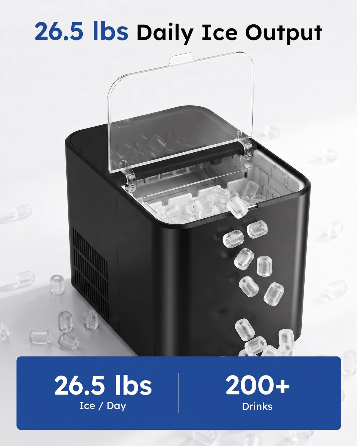 Countertop Ice Maker 26.5 lbs/Day 8 Bullet E126
