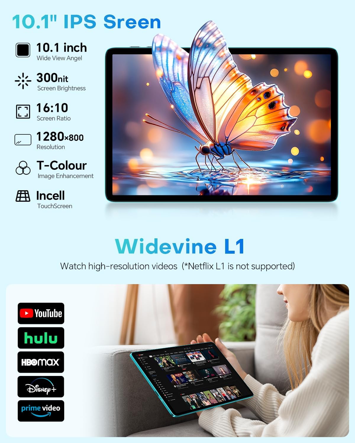 10.1" Android 2-in-1 Tablet Bundle with Keyboard Mouse Case D95157
