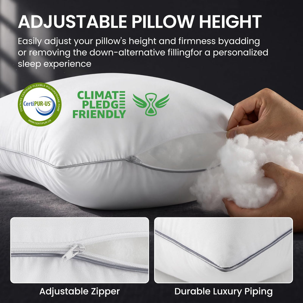 King Size Set of 2 Firm Bed Pillows Z399
