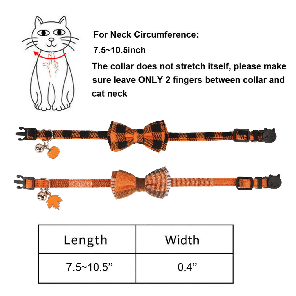 Orange Plaid Cat Collar B79178
